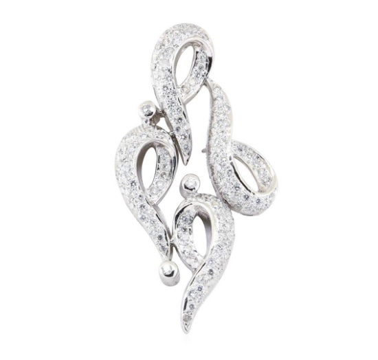 1.68 ctw Diamond Pendant - 14KT White Gold