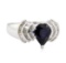 2.40 ctw Sapphire and Diamond Ring - 18KT White Gold