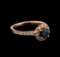 1.12 ctw Blue Diamond Ring - 14KT Rose Gold