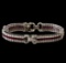 7.25 ctw Ruby and Diamond Bracelet - 14KT White Gold