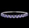 9.58 ctw Tanzanite and Diamond Bracelet - 14KT White Gold