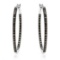 14k White Gold 0.51CTW Brown Diamonds Earrings, (I1)