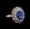 14KT White Gold 3.15 ctw Tanzanite and Diamond Ring