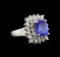 14KT White Gold 4.33 ctw Tanzanite and Diamond Ring