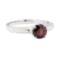 0.80 ctw Garnet Solitaire Ring - 10KT White Gold