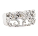 0.58 ctw Diamond Half-Dome Band - 14KT White Gold