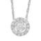 14K White Gold 0.10CTW Diamond Pendant Necklace, (SI3/SI3/H-I)