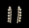 3.34 ctw Diamond Dangle Earrings - 14KT Yellow Gold