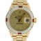Rolex Ladies 18K Yellow Gold Ruby And Champagne Index President Wristwatch With
