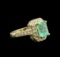 2.30 ctw Emerald and Diamond Ring - 14KT Yellow Gold