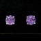 14k White Gold 2.30 ctw Round Amethyst  Simple 7mm Stud Earrings