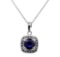 1.71 ctw Blue Sapphire Pendant With Chain - 14KT White Gold