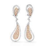 18k Two Tone Gold 3.01CTW Diamond Earrings, (SI1/G)