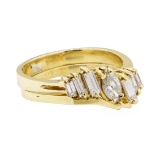 0.65 ctw Diamond Ring & Wedding Band - 14KT Yellow Gold