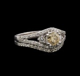 14KT White Gold 1.32 ctw Diamond Ring and Guard