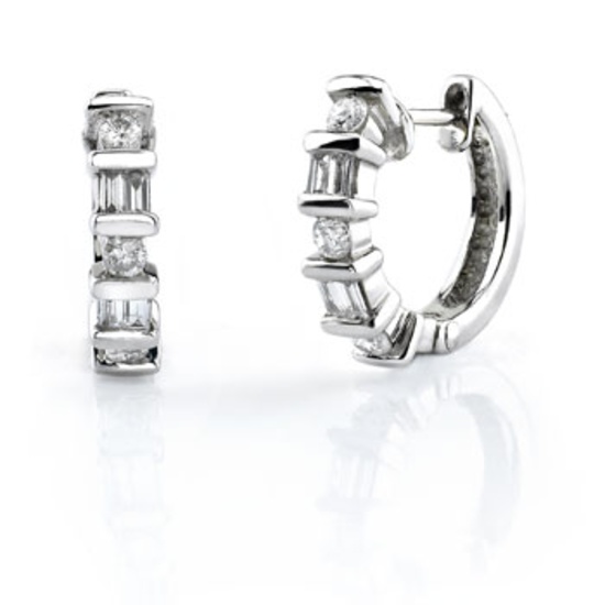 Platinum 0.51CTW Diamond Earrings, (H-I)