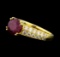 2.54 ctw Ruby And Diamond Ring - 18KT Yellow Gold