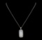 8.67 ctw Opal and Diamond Pendant With Chain - 14KT White Gold