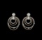 1.14 ctw Diamond Earrings - 14KT Rose and White Gold