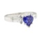 1.87 ctw Sapphire and Diamond Ring - 14KT White Gold