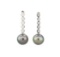 Pearl and Diamond Earrings - 14KT White Gold