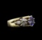 1.02 ctw Tanzanite and Diamond Ring - 14KT Yellow Gold