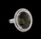 8.15 ctw Green Tourmaline and Diamond Ring - 14KT White Gold