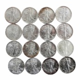 Lot of (16) Brilliant Uncirculated Mixed Date $1 American Silver Eagle Coins