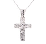 2.34 ctw Diamond Pendant And Chain - 14KT White Gold