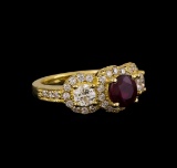 14KT Yellow Gold 1.78 ctw Ruby and Diamond Ring