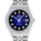 Rolex Mens Stainless Steel Blue Vignette 3 ctw Diamond Datejust Wristwatch