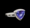 14KT White Gold 2.21 ctw Tanzanite and Diamond Ring