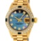 Rolex Ladies 18K Yellow Gold Sapphire And Tahitian MOP Diamond President Wristwa