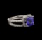 14KT White Gold 3.04 ctw Tanzanite and Diamond Wedding Ring Set