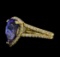 2.43 ctw Tanzanite and Diamond Ring - 14KT Yellow Gold