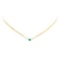 1.00 ctw Emerald And Diamond Necklace - 14KT Yellow Gold