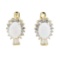 Lab Created Opal and Cubic Zirconia Earrings - 14KT Yellow Gold