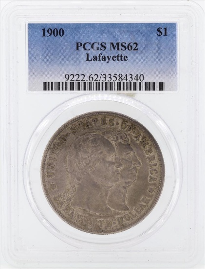 1900 $1 Lafayette Commemorative Silver Dollar Coin PCGS MS62