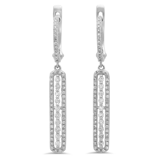 14k Gold 0.71CTW Diamond Earrings, (SI3/H)