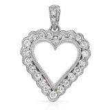 14k White Gold 0.52CTW Diamond Pendant, (SI2-SI3/G-H)