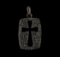 4.30 ctw Black Diamond Cross Pendant - 14KT White Gold