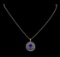 14KT Two-Tone Gold 4.32 ctw Tanzanite and Diamond Pendant With Chain