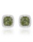 14k White Gold 0.50CTW Diamond and Green Dia Earrings, (SI/H)