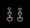 1.33 ctw Diamond Earrings - 18KT Two-Tone Gold