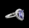 2.33 ctw Tanzanite and Diamond Ring - 14KT White Gold