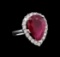 14KT White Gold 5.88 ctw Ruby and Diamond Ring