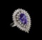 14KT White Gold 4.96 ctw Tanzanite and Diamond Ring