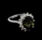 4.18 ctw Tourmaline and Diamond Ring - 14KT White Gold