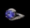 6.82 ctw Tanzanite and Diamond Ring - 14KT White Gold