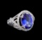 14KT White Gold 6.77 ctw Tanzanite and Diamond Ring